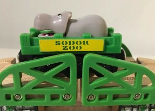 Thomas Wooden Railway: Sodor Zoo Train Green Chomping Hippo Car ©2003 Retired.