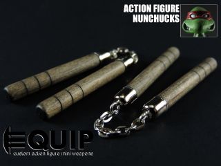 Tmnt Custom Crafted Nunchaku Weapon For 5 " Neca Michelangelo Action Figure