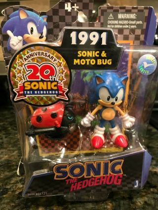 Sonic The Hedgehog And Moto Bug 20th Anniversary Action Figure [1991]