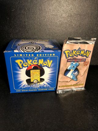 Pokemon Lapras Base Set Fossil Booster Pack Unweighed 1999 Poliwhirl Wotc