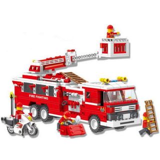 City Fire Rescue Fighting Truck Model Building Blocks Classic