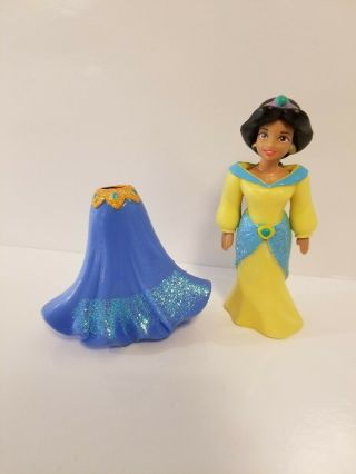 Disney Polly Pocket 3 " Doll Jasmine From Aladdin Wearing Outfit Plus Skirt Euc
