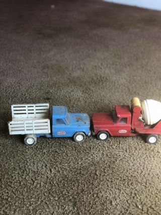 Vintage Tonka Jeep.  Cement Mixer Truck And Farm Stake Bed.  Pressed Steel