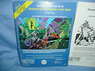 Tsr Dungeons & Dragons Game Module D1 - 2 Descent Into The Depths Of Earth 9059