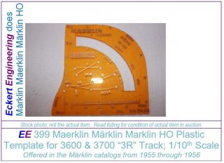 Ee 399 Exc Maerklin Märklin Marklin Ho Planning Stencil For 3600 & 3700 3r Track
