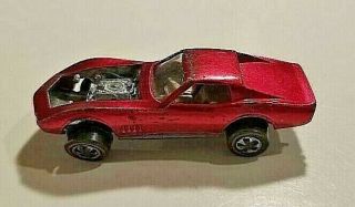 1968 Mattel Hot Wheels Custom Corvette (red Line) " Magenta " Sharp Racer