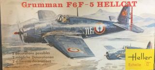 Grumman F6f - 5 Hellcat (heller 155) 1/72 Scale Aircraft Model Kit.