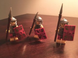Lego Minifigure Series 6 Roman Soldier Silver Helmet Set Of 3