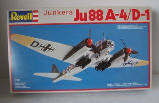 Revell Model 1/72 Scale Junkers Ju88 A - 4/d - 1 1983 Complete 4130 Model Kit