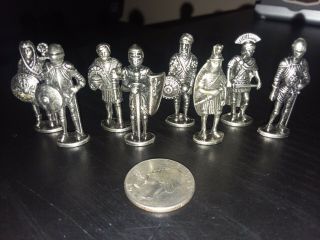 Westair 8 Miniature Figures Metal Knights Warriors Medieval Roman
