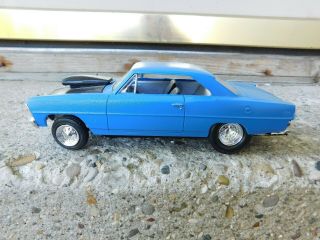 Built Model Kit Chevy With Wheelie Bars 8 Inches Long