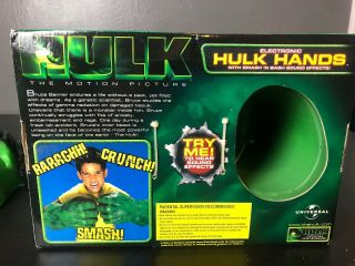 Electronic HULK HANDS Smash ' N Bash Sound Effects Marvel Toy Biz 2003 NIB W/MASK 5