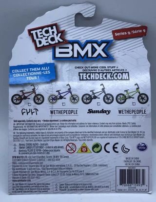 Tech Deck BMX FINGER BIKES Series 9 SUNDAY Flick Trick Black 4