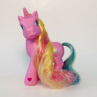 My Little Pony Pink Unicorn Rarity G3 2006 Hasbro Hearts Glitter