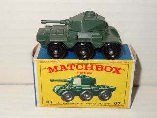 A Matchbox Model 67 Saladin Armoured Car With The Htf Rare E Box Vnmib
