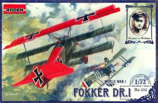 1/72 Roden Models Fokker Dr.  I Triplane German Wwi Fighter