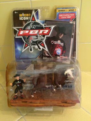 2004 Micro Icons Pbr Pro Bull Riders Series 1 Rob Smets Figure Trading Card