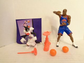 1996 Warner Bros Space Jam Michael Jordan Sylvester Action Figure Set Complete