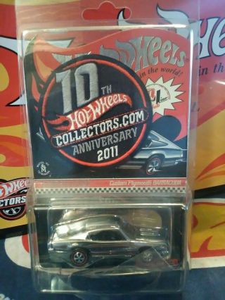 2011 Hot Wheels Redline Club Exclusive Chrome Custom Plymouth Barracuda -
