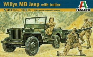 1/35 Italeri 314; Willys Jeep With Trailer