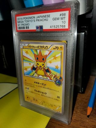 Pokemon Psa 10 Gem Mega Tokyo’s Pikachu Poncho Promo Card 98/xy