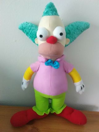 The Simpsons Cartoon Character Crusty The Clown Plush Stuffed Toy 15 "