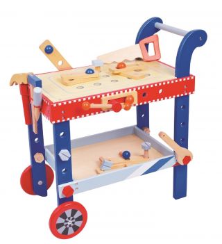 Lelin Wooden Diy Builder Tools Workbench Table Set For Childrens Pretend Play