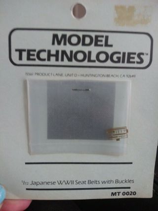 Model Technologies Japanese Wwii Seat Belts W/ Buckles Set 1/72 Kit Mt 0020