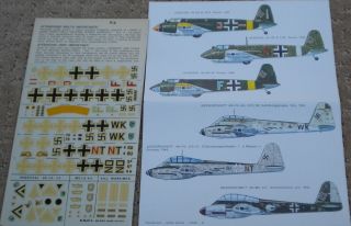 E.  S.  C.  I.  1/72 Decal Sheet 31 For The Me - 210/410 & Hs - 129 Printed In Italy
