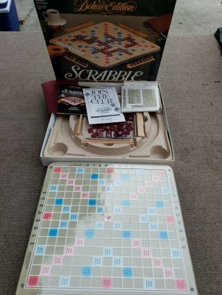 Scrabble Deluxe Turntable Edition Milton Bradley 1989 Game Vintage Complete