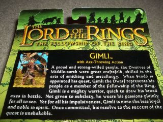 The Lord of the Rings Gimli Fellowship of Ring Axe Throwing ToyBiz Action Figure 5