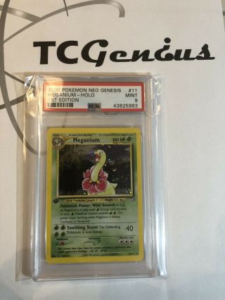 Psa 9 Meganium Neo Genesis 1st Edition Holo Pokemon Card 11/111
