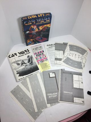 Car Wars Deluxe Edition Box Set Steve Jackson Game Rpg 1985