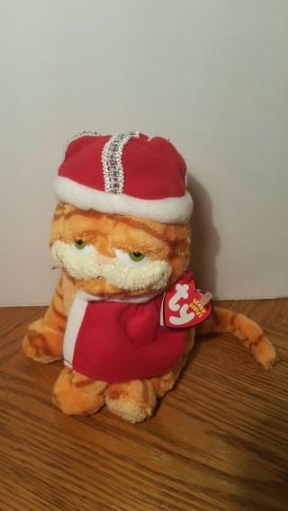 8 " Ty Garfield His Majesty Plush Beanie Baby (a Tale Of Two Kitties) W/tag