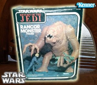 Vintage Kenner Star Wars 1983 Return Of The Jedi Rancor Monster Figure Box