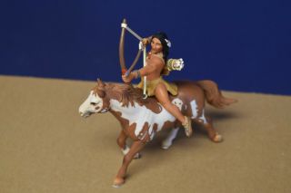 Schleich 2006 " Indian Warrior On Horseback " (no Box) Made In Germany