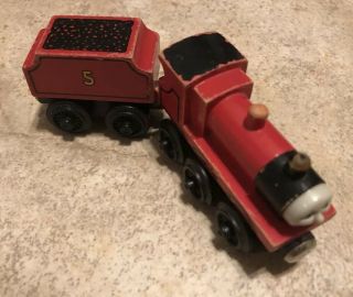 1994 Learning Curve Wooden Thomas Train James & Tender.  Flat Magnets