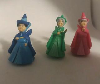 Disney Fairy Godmothers Set Of 3 Pvc Figures Cake Toppers 1.  75 " Tall