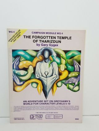 1982 Tsr Ad&d Campaign Module Wg4 The Forgotten Temple Of Tharizdun 9065