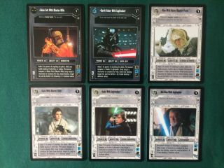Star Wars Ccg Enhanced Premiere Complete (6/6) Set Han With Leia With Luke With