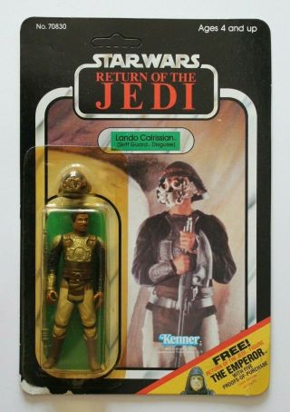 Star Wars 1983 Rotj Lando Skiff Guard Disguise Moc Unpunched 65 Back