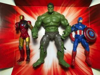 Walmart 2012 Marvel Legends Hulk,  Iron Man,  Captain America Avengers Movie Loose