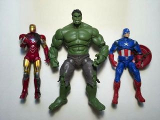 Walmart 2012 Marvel Legends Hulk,  Iron Man,  Captain America Avengers Movie Loose 2