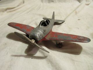Marx Wyandotte Kiddie Toy Pressed Steel Toy Airplane Wwll Single Engine Fighter.