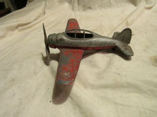 Marx Wyandotte Kiddie Toy Pressed Steel Toy Airplane WWll single engine fighter. 2