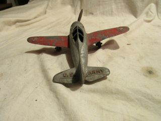 Marx Wyandotte Kiddie Toy Pressed Steel Toy Airplane WWll single engine fighter. 3