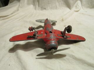Marx Wyandotte Kiddie Toy Pressed Steel Toy Airplane WWll single engine fighter. 5