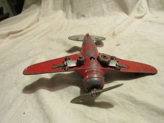 Marx Wyandotte Kiddie Toy Pressed Steel Toy Airplane WWll single engine fighter. 6