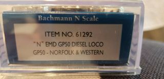 Bachmann N Scale 61292 EMD GP50 Diesel Locomotive 6504 N&W Norfolk & Western 2