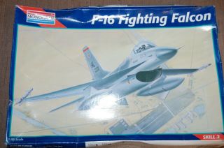 1/48 Monogram General Dynamics F - 16 Fighting Falcon/viper Started Builder Kit